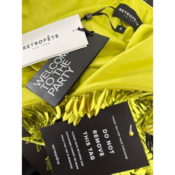 Retrofete NARA Feather Sequin Mini Dress Size Small - Picture 16 of 16